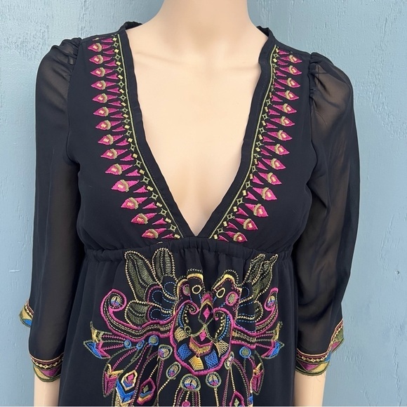 Flying Tomato Bohemian Beach Sun Dress Tribal Ethnic Style Retro Embroid… - Picture 3 of 10